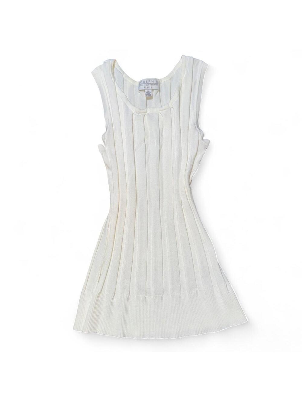 Vintage Joseph A Petite Vintage Ivory Ribbed Knit Tunic Top